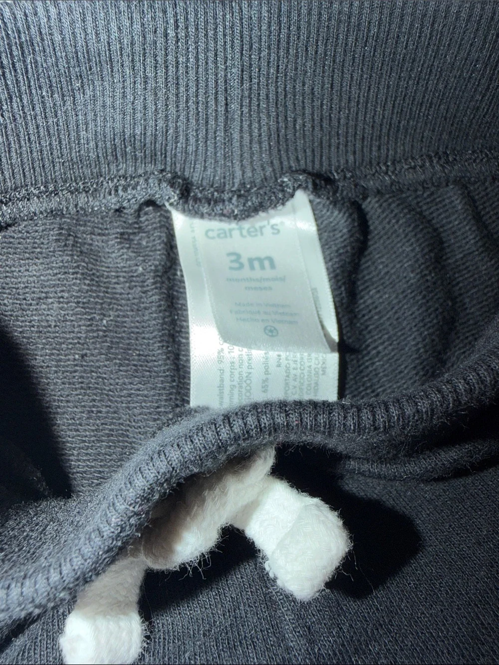 Carter's Black Knit Drawstring Shorts with White Tie